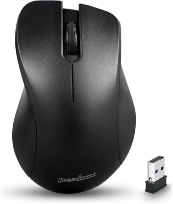 Produktbild von Perixx PERIMICE-621B Kabellose 2.4 GHz Maus, Silent Click, ergonomisch, 1000/1600 DPI, AES 128-Bit, 10 m, für PC, Laptop & Chromebook