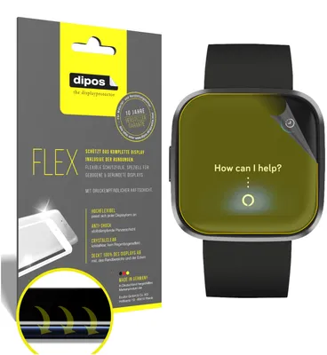 Produktbild von 3x ochranná fólia pre Fitbit Versa 2, 100% pokrytie displeja, dipos Flex