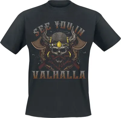 Produktbild von Sprüche T-Shirt Herren See You In Valhalla schwarz S