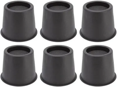 Productafbeelding van Famanu Meubelverhogers, ergonomisch - antislip - zwart - kunststof - set van 6