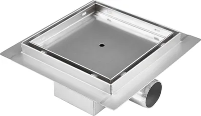 Produktbild von VILSTEIN Duschrinne aus Edelstahl I Quadrat I Bodenablauf I Extra Flach I inkl. Siphon mit Geruchsstop - Befliesbar 30x30 cm