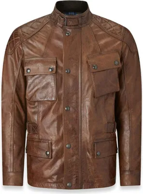 Obrázek produktu pro Kožená bunda Belstaff Turner na motorku, hnědá, XL