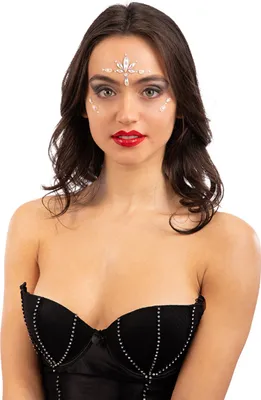 Immagine prodotto di Pietre glitterate fosforescenti per un trucco da festa bianco - taglia unica
