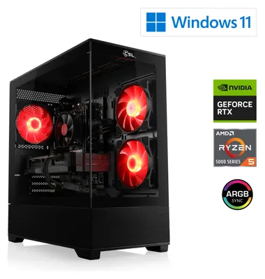 Produktbild von Gaming PC M13010H / AMD Ryzen 5 5500, 6x 3600 MHz / NVIDIA RTX3050 / 32 Go DDR4 RAM / M.2 SSD 1000 GB - Windows 11 Home