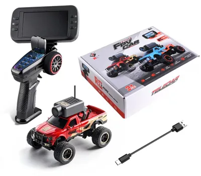 Produktbild von WLtoys 6407 RTR 1:64 FPV RC Auto mit WiFi Kamera, 2.4GHz RWD Mini Ferngesteuertes Auto, App- & VR-Steuerung, Gyro, LED, Rot