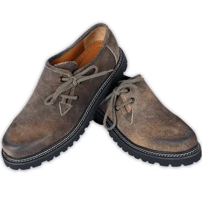 Produktbild von Trachten Haferlschuhe Trachtenschuhe Original-Handmachart Lederschuhe aus Wildleder, Schuhgröße:44, Farbe:Antikbraun