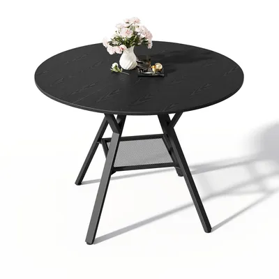 Produktbild von BEALIFE Runder Esstisch 100 cm Ø | Für Esszimmer, Balkon & kleine Wohnungen | Schwarz TB6710