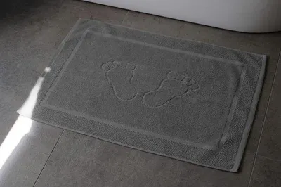 Produktbild von Ibenzoa® Badematten-Set, 2er | Dunkelgrau – 100% Baumwolle, 50×70 cm, 700 g/m², Standard 100, 60 °C waschbar & trocknergeeignet