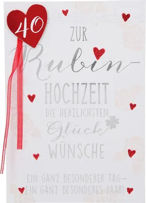 Produktbild von Depesche Klappkarten Besondere Anlässe Sortierung : Zur Rubinhochzeit die herzlichsten... Klappkarten Besondere Anlässe: Zur Rubinhochzeit die herzlichsten...