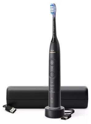 Produktbild von Philips Sonicare 7100 series Series 7100 HX7421/01 Wiederaufladbare Zahnbürste, Erwachsener, Schallzahnbürste, Sensibel, Zahnfleischpflege, Whitening, 62000 Bewegungen pro Minute, Schwarz, 2 min