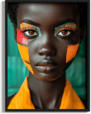 Produktbild von Modernes Bild auf Kunstleder „Frau der Erde U9“  60x80, Zertifikat, Alurahmen