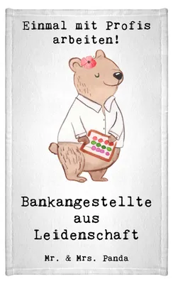 Produktbild von Mr. & Mrs. Panda Handtuch Bankangestellte Leidenschaft - Weiß - Geschenk, Baumwollhandtuch, Gästetuch, Lustig, Spruch, gäste wc, Klein, Kleines, Witzig, Beruf