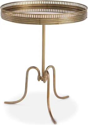 Produktbild von Casa Padrino Luxus Beistelltisch Vintage Messing Ø 46 x H. 56,5 cm - Runder Messing Tisch mit antikem Spiegelglas - Wohnzimmer Möbel - Luxus Möbel - Luxus Einrichtung - Luxus Interior