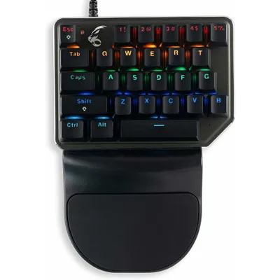 Produktbild von MediaRange MRGS100, Kabelgebunden, USB, Mechanischer Switch, QWERTZ, RGB-LED, Schwarz, Silber