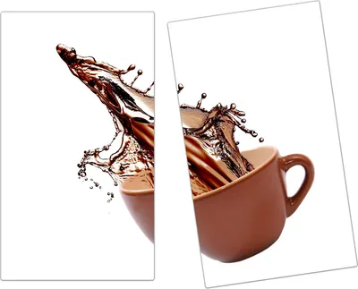 Produktbild von Spritzschutz Herdabdeckplatte Schneidebrett aus Glas Kaffeesplash 2-Teilig (60x52cm)