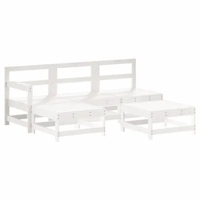 Produktbild von vidaXL 5-tlg. Garten-Lounge-Set Weiß Massivholz Kiefer