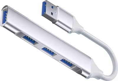 Image de INF Adaptateur USB Type-C à 4 Ports en Aluminium pour Ordinateur et Plus Argent