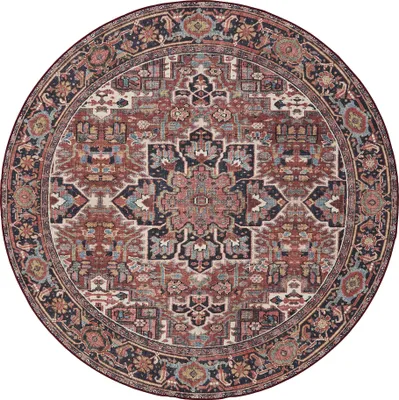 Productafbeelding van Interiyou Wasbaar vloerkleed Gent, meerkleurig, rond, diameter 160 cm
