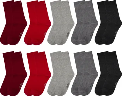 Produktbild von OCERA 10 Paar Socken für Mädchen und Jungen - Rot-Grau-Mix 23/26