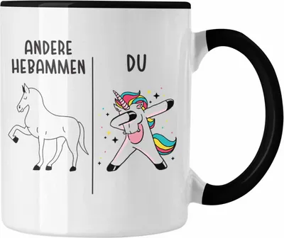 Produktbild von Trendation - Best Hebamme Tasse Spruch Geschenk Dankeschön Hebamme Danke (Schwarz)