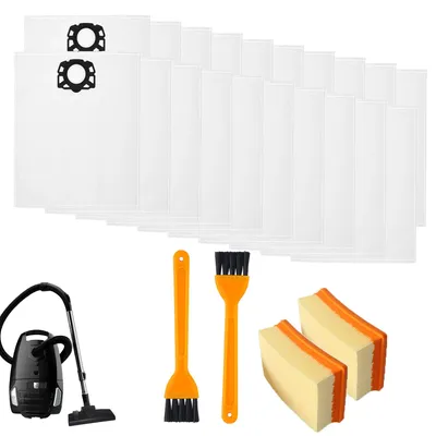 Staubsaugerbeutel 20 Stk. + 2 Filter + 2 Bürsten für Kärcher WD4–WD6