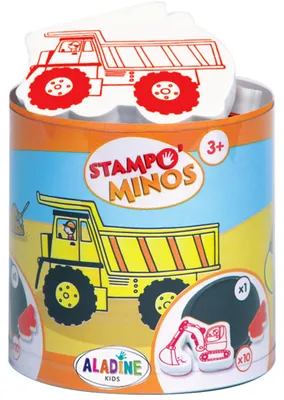 Produktbild von ALADINE Stampo Minos Baustelle Kinderstempel Stempel Kinder Stempelkissen