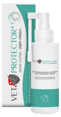 Immagine prodotto di Soluzione dentale per l'igiene orale per cani e gatti JM SANTE Vet Protector Fresh – 100 ml