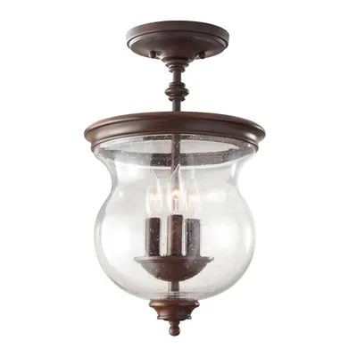 Zdjęcie produktu dla Żyrandol Pickering Lane stary brąz 3xE14x40W szkło wym:140,5x25,4x25,4cm IP20 Feiss