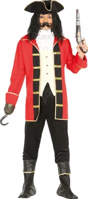 Produktbild von Pirat Abenteuer Captain Karneval Elegantes Seeungeheuer Kostüm Party Klassik Räuber Kostümparty Edler Ozeanbekleider Piratenabend, Größe: 48 - 50 (M) Farbe: Rot