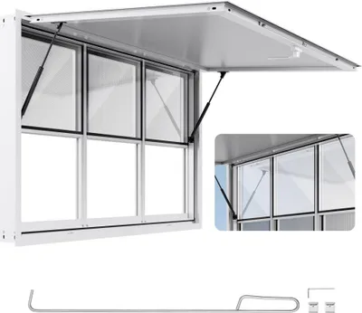 Immagine prodotto di finestra di servizio per snack bar 1524x915 mm - Finestra di servizio per snack bar con tenda da sole per vendita e ristorazione