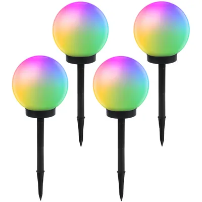 Image de 4x Lampe solaire à LED de jardin 30cm RGB IP44