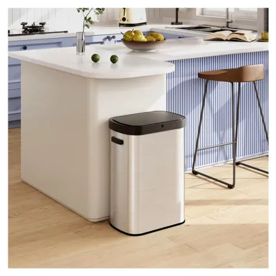 Produktbild von 50L Mülleimer mit Sensor, Automatischer Abfalleimer aus Edelstahl, Berührungsfreier Küchenabfallbehälter mit Soft-Close Deckel, Geruchsdicht, Für Küche, Büro oder Wohnzimmer