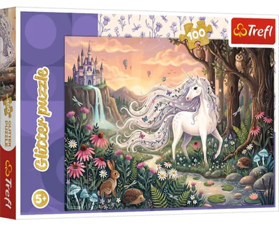 Productafbeelding van Puzzle 100 stukjes, Regenboogglans van een eenhoorn - Trefl