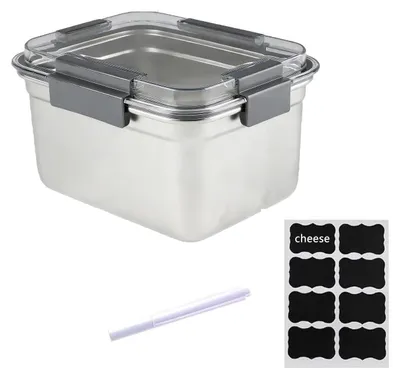 Productafbeelding van Kaasdoos koelkast 2000 ml 304 roestvrij staal 20 x 15 x 11 cm met deksel