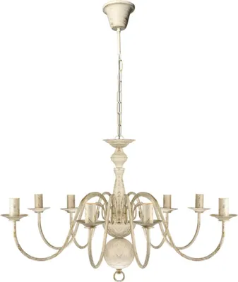 Image de vidaXL Lustre en métal blanc antique 8 x E14 ampoules