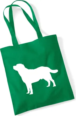 Produktbild von Huuraa Jutebeutel Labrador Retriever Silhouette 10 Liter Kelly Green Baumwolle Tasche Geschenkidee