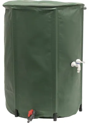 Image de Récupérateur d'Eau Souple - 500 L - Vert Canada - Diam 80 x H 98 cm - Pliable - Fabrication Française