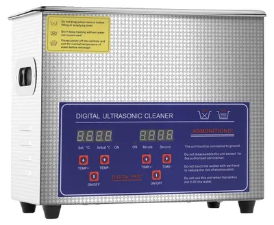 Immagine prodotto di Pulitore a ultrasuoni, controllo digitale, struttura in acciaio inossidabile, capacità 3 litri