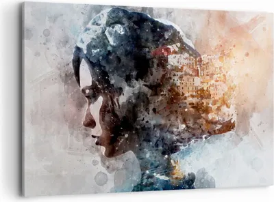Produktbild von Bild auf Leinwand - Leinwandbild - Frau Abstraktion - 120x80cm - Wand Bild - Wanddeko - Wandbilder - Leinwanddruck - Bilder - Kunstdruck - Wanddekoration - Leinwand bilder - Wandkunst - AA120x80-3956