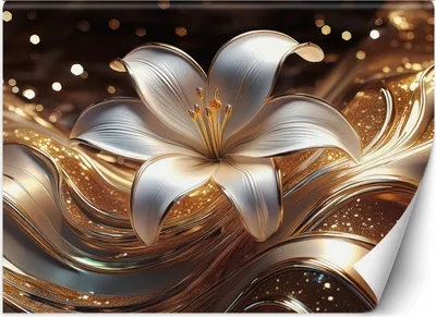 Produktbild von Vlies fototapete Goldene Lilienblume 150x105 cm Feeby Gold inkl. Kleber einfache Montage