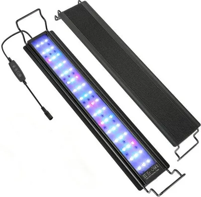 Immagine prodotto di Lampada a LED per acquari con timer, adatta per acquari da 45-70 cm - Illuminazione RGB da 18W con 3 modalità - Impermeabile - Funzione timer - Supporto per acquari - Include regolatore del timer