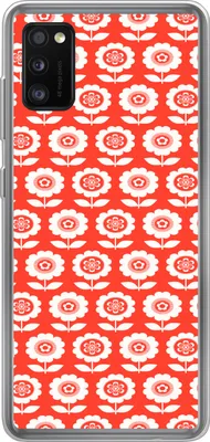 Produktbild von MuchoWow® Handyhülle Schutzhülle Hülle für Telefoonhoesje Samsung Galaxy A41 Blumen - Muster - Rot Silikon Softcase Handy Hülle - Mobiltelefon