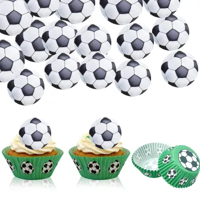Fußball-Muffinförmchen-Set, 100 Stück, essbare Dekorationen