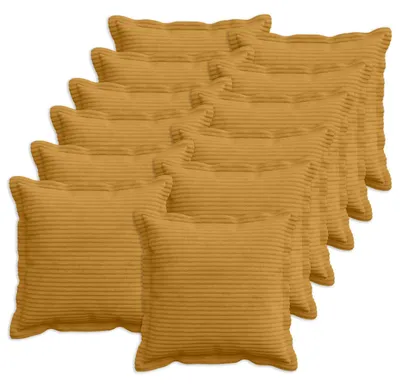 Zdjęcie produktu dla Pokrowce na poduszki vidaXL, 12 sztuk, kolor żółty, materiał: Cord, wymiary: 40 x 40 cm