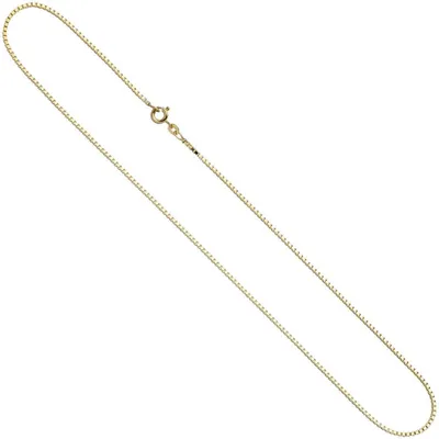 Image de Collier en chaîne vénitienne de 1,0 mm, en or jaune 333 (18 carats), chaîne pour cou, longueur 45 cm, chaîne en or