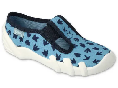 Obrázek produktu pro Hausschuhe Slipper Befado Skate 290X268 blau mit DINO-Spuren 29