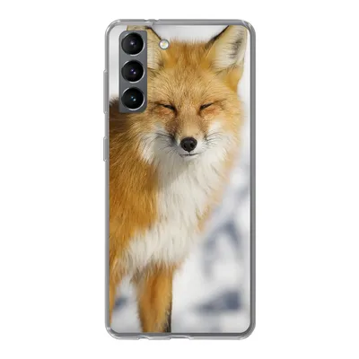 Produktbild von MuchoWow® Handyhülle Schutzhülle Hülle für Samsung Galaxy S21 Fuchs - Schnee - Rot Silikon Softcase Handy Hülle - Softcase