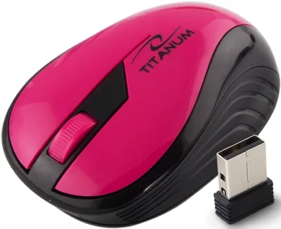 Produktbild von Esperanza Titanum Wireless, rechts, Optisch, RF Wireless, 1000 DPI, Schwarz, Pink