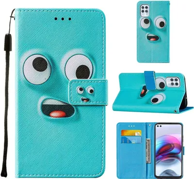 Image de Coque König Design compatible avec le Motorola Moto G100, en simili cuir, pour téléphone portable - Étui de téléphone, couleur bleue