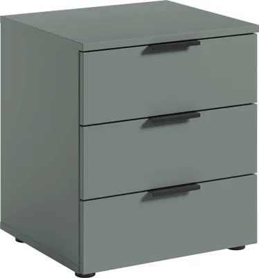 Produktbild von Nachtkommode >Linz< 3 Schübe, auch für Boxspringbetten, in Salbei - 45x50x40cm (BxHxT)